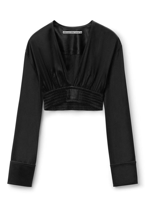 Black long-sleeved cropped top Alexander Wang - women ALEXANDER WANG | 1WC3241932001